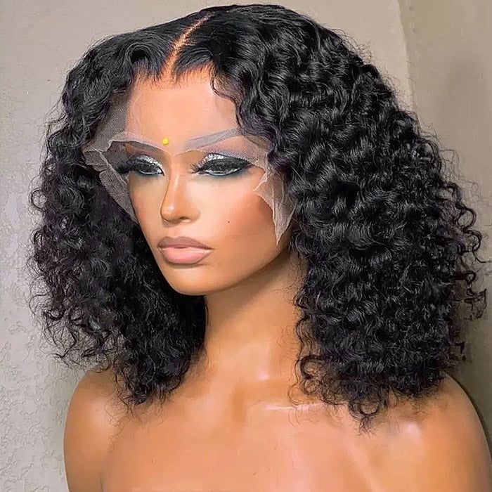 12 Inches Water Curl Human Hair Wig.