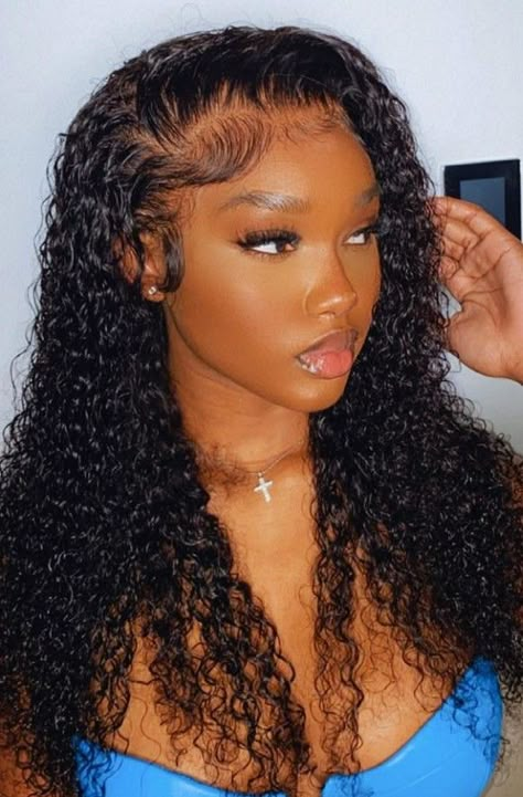 22 Inches Water Curl Human Hair Wig.